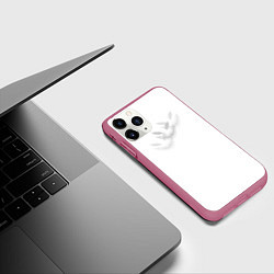 Чехол iPhone 11 Pro матовый Zxc face, цвет: 3D-малиновый — фото 2