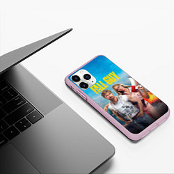 Чехол iPhone 11 Pro матовый Ryan Gosling and Emily Blunt каскадеры, цвет: 3D-розовый — фото 2