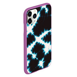 Чехол iPhone 11 Pro матовый Тёмно синий тай дай, цвет: 3D-фиолетовый — фото 2