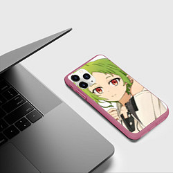 Чехол iPhone 11 Pro матовый Реинкарнация Безработного Сильфиетта smile, цвет: 3D-малиновый — фото 2