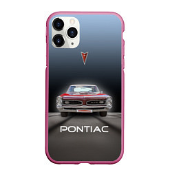 Чехол iPhone 11 Pro матовый Американский масл-кар Pontiac GTO, цвет: 3D-малиновый