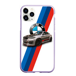 Чехол iPhone 11 Pro матовый Немецкий кроссовер BMW X6 M, цвет: 3D-светло-сиреневый