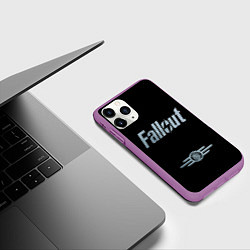 Чехол iPhone 11 Pro матовый Fallout - Logo, цвет: 3D-фиолетовый — фото 2