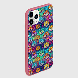 Чехол iPhone 11 Pro матовый Furry color anime animal faces, цвет: 3D-малиновый — фото 2