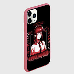 Чехол iPhone 11 Pro матовый Милая Макима - Человек бензопила, цвет: 3D-малиновый — фото 2