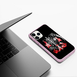 Чехол iPhone 11 Pro матовый Миса с косой - Тетрадь смерти, цвет: 3D-розовый — фото 2