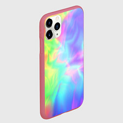 Чехол iPhone 11 Pro матовый Яркий тай-дай абстракция, цвет: 3D-малиновый — фото 2