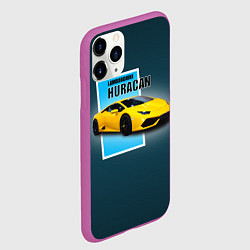 Чехол iPhone 11 Pro матовый Спортивная итальянская машина Lamborghini Huracan, цвет: 3D-фиолетовый — фото 2