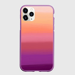 Чехол iPhone 11 Pro матовый Абстракция градиент на закате дня, цвет: 3D-фиолетовый