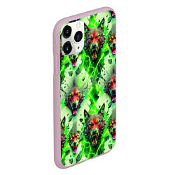 Чехол iPhone 11 Pro матовый Волки эпический паттерн, цвет: 3D-розовый — фото 2