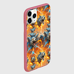 Чехол iPhone 11 Pro матовый Волки и камни, цвет: 3D-малиновый — фото 2