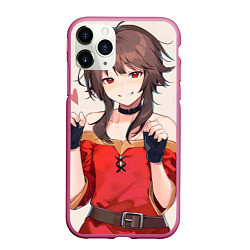 Чехол iPhone 11 Pro матовый Konosuba Мэгумин cute, цвет: 3D-малиновый