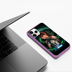 Чехол iPhone 11 Pro матовый Stellar Blade Eve green, цвет: 3D-фиолетовый — фото 2