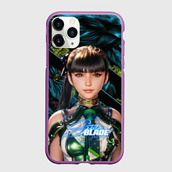 Чехол iPhone 11 Pro матовый Stellar Blade Eve green texture, цвет: 3D-фиолетовый