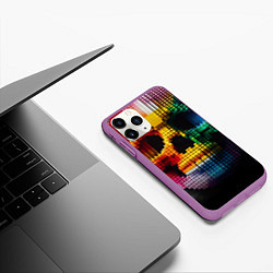 Чехол iPhone 11 Pro матовый Lego skull fantasy - ai art, цвет: 3D-фиолетовый — фото 2