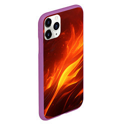 Чехол iPhone 11 Pro матовый Яркие языки пламени, цвет: 3D-фиолетовый — фото 2