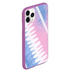 Чехол iPhone 11 Pro матовый Полоски в стиле тай дай, цвет: 3D-фиолетовый — фото 2
