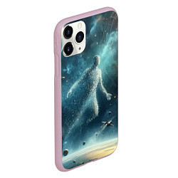 Чехол iPhone 11 Pro матовый Человек и космос - нейросеть, цвет: 3D-розовый — фото 2