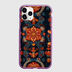 Чехол iPhone 11 Pro матовый Текстуры в славянском стиле, цвет: 3D-фиолетовый