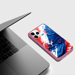 Чехол iPhone 11 Pro матовый Im from Russia, цвет: 3D-малиновый — фото 2