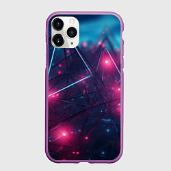 Чехол iPhone 11 Pro матовый Конструкция с ярким свечением, цвет: 3D-фиолетовый