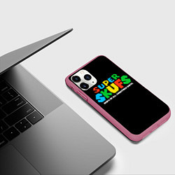Чехол iPhone 11 Pro матовый Super skufs, цвет: 3D-малиновый — фото 2