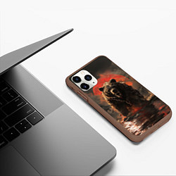 Чехол iPhone 11 Pro матовый Russian angry bear, цвет: 3D-коричневый — фото 2