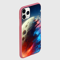 Чехол iPhone 11 Pro матовый Разрыв космического тела - нейросеть, цвет: 3D-малиновый — фото 2