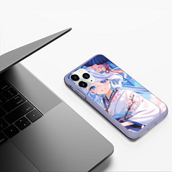 Чехол iPhone 11 Pro матовый Genshin Impact Furina зонт, цвет: 3D-светло-сиреневый — фото 2