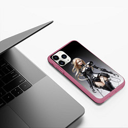 Чехол iPhone 11 Pro матовый Cyber Barbie - fantasy cyberpunk ai art, цвет: 3D-малиновый — фото 2