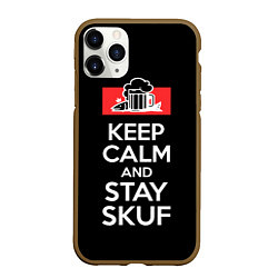 Чехол iPhone 11 Pro матовый Keep calm and stay skuf, цвет: 3D-коричневый