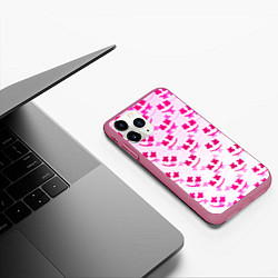 Чехол iPhone 11 Pro матовый Marshmello pink colors, цвет: 3D-малиновый — фото 2