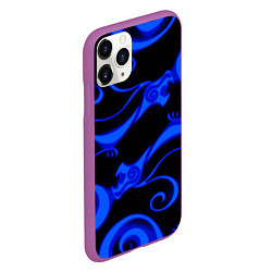 Чехол iPhone 11 Pro матовый Призрачное тату дракона, цвет: 3D-фиолетовый — фото 2