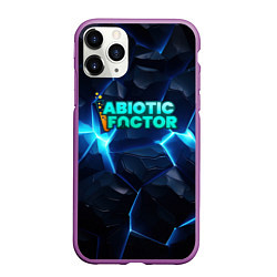 Чехол iPhone 11 Pro матовый Abiotic Factor синее неоновое свечение, цвет: 3D-фиолетовый