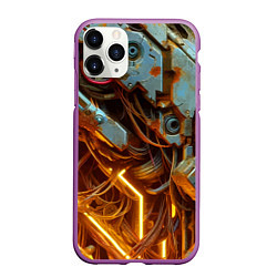 Чехол iPhone 11 Pro матовый Cyber armor - ai art, цвет: 3D-фиолетовый