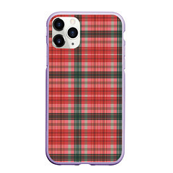 Чехол iPhone 11 Pro матовый Красно-серая шотландская клетка, цвет: 3D-светло-сиреневый
