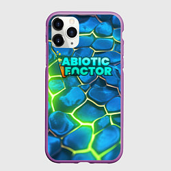 Чехол iPhone 11 Pro матовый Abiotic Factor logo bright neon, цвет: 3D-фиолетовый