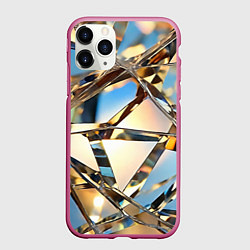 Чехол iPhone 11 Pro матовый Грани стекла, цвет: 3D-малиновый