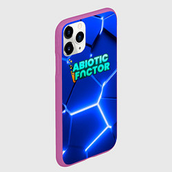 Чехол iPhone 11 Pro матовый Abiotic Factor логотип на синем неоновом фоне, цвет: 3D-фиолетовый — фото 2
