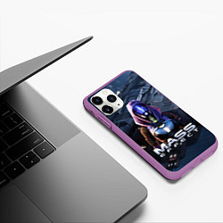 Чехол iPhone 11 Pro матовый Mass Effect ТалиЗора, цвет: 3D-фиолетовый — фото 2