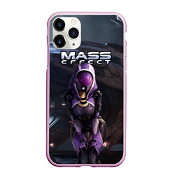 Чехол iPhone 11 Pro матовый Mass Effect ТалиЗора и космический корабль, цвет: 3D-розовый