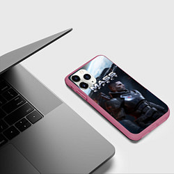 Чехол iPhone 11 Pro матовый Mass Effect game, цвет: 3D-малиновый — фото 2
