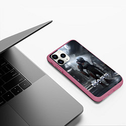 Чехол iPhone 11 Pro матовый Mass Effect game - пришелец, цвет: 3D-малиновый — фото 2