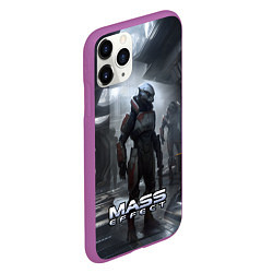 Чехол iPhone 11 Pro матовый Mass Effect game - пришелец, цвет: 3D-фиолетовый — фото 2