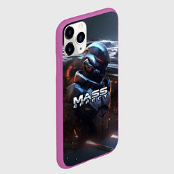 Чехол iPhone 11 Pro матовый Mass Effect game space, цвет: 3D-фиолетовый — фото 2