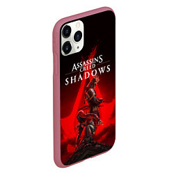 Чехол iPhone 11 Pro матовый Главные герои Assassins creed shadows, цвет: 3D-малиновый — фото 2