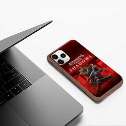 Чехол iPhone 11 Pro матовый Персонажи Assassins creed shadows, цвет: 3D-коричневый — фото 2