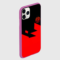Чехол iPhone 11 Pro матовый CSGO стильная геометрия красный, цвет: 3D-фиолетовый — фото 2