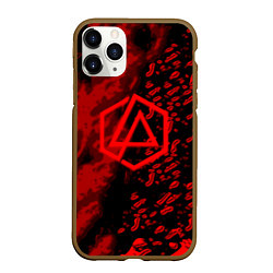 Чехол iPhone 11 Pro матовый Linkin park red logo, цвет: 3D-коричневый