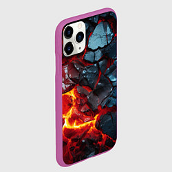Чехол iPhone 11 Pro матовый Темная огненная плитка, цвет: 3D-фиолетовый — фото 2